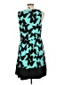 Kensie 100% Polyester Graphic Teal Casual Dress Size L - photo 2