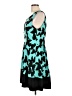 Kensie 100% Polyester Graphic Teal Casual Dress Size L - photo 5