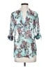 Kut from the Kloth 100% Polyester Floral Teal 3/4 Sleeve Blouse Size S - photo 1