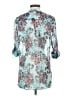 Kut from the Kloth 100% Polyester Floral Teal 3/4 Sleeve Blouse Size S - photo 2