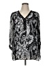 JM Collection 100% Polyester Black Long Sleeve Henley Size XL - photo 1