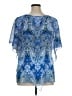 French Bazaar 100% Polyester Blue Short Sleeve Blouse Size XL - photo 2
