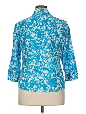 Jones New York Signature 3/4 Sleeve Button-Down Shirt (view 2)