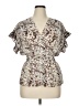Max Studio 100% Polyester Ivory Short Sleeve Blouse Size XL - photo 1