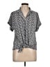 Adrianna Papell Gray Black Short Sleeve Polo Size L - photo 1