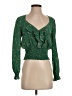 Intermix 100% Silk Green Long Sleeve Silk Top Size S - photo 1