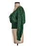 Intermix 100% Silk Green Long Sleeve Silk Top Size S - photo 5