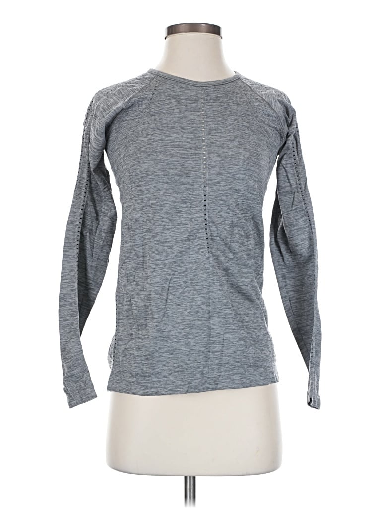 Pre-owned Athleta Long Sleeve T-shirt In Gray