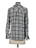 Isabel Maternity 100% Rayon Plaid Gray 3/4 Sleeve Button-Down Shirt Size Sm Maternity - photo 2