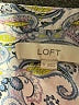 Ann Taylor LOFT 100% Rayon Paisley Blue Silver Long Sleeve Blouse Size M - photo 7
