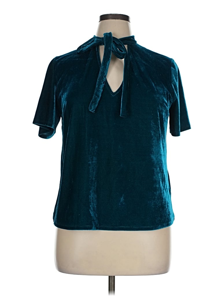 Pre-owned Sunday In Brooklyn Short Sleeve Blouse In Teal