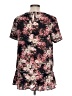 Pleione Floral Black Short Sleeve Blouse Size L - photo 2