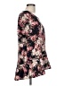 Pleione Floral Black Short Sleeve Blouse Size L - photo 4