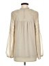 DR2 100% Polyester Ivory Tan Long Sleeve Blouse Size S - photo 2