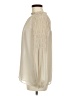 DR2 100% Polyester Ivory Tan Long Sleeve Blouse Size S - photo 5