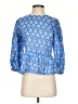 Primark 100% Cotton Blue 3/4 Sleeve Blouse Size 4 - photo 1