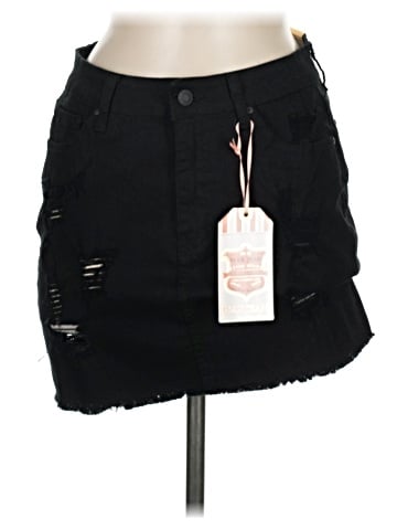 Wax Jean Denim Skirt (view 1)