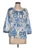 Talbots Blue 3/4 Sleeve Blouse Size Lg Petite - photo 1
