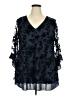 BLOOMCHIC 100% Nylon Blue 3/4 Sleeve Blouse Size 18 - 20 - photo 1