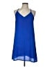 Infinity 100% Polyester Solid Blue Casual Dress Size L - photo 1
