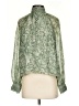 Intermix 100% Silk Green Long Sleeve Silk Top Size 4 - photo 1