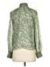 Intermix 100% Silk Green Long Sleeve Silk Top Size 4 - photo 2