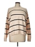 Em & Elle Stripes Tan Turtleneck Sweater Size L - photo 1