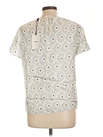 Theory Short Sleeve Silk Top (view 2)