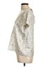 Theory 100% Silk Hearts Ivory Short Sleeve Silk Top Size L - photo 5