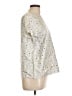 Theory 100% Silk Hearts Ivory Short Sleeve Silk Top Size L - photo 4