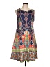 Unbranded Print Blue Casual Dress Size L - photo 1
