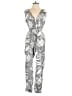 Armani Exchange 100% Rayon Paisley Silver Jumpsuit Size 4 - photo 1