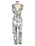 Armani Exchange 100% Rayon Paisley Silver Jumpsuit Size 4 - photo 2