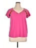 Soft Surroundings Pink Short Sleeve Top Size XL Petite - photo 1