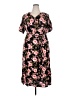 Cure 100% Rayon Floral Black Casual Dress Size XXL - photo 1