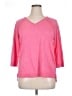 Talbots 100% Cotton Pink 3/4 Sleeve Top Size XL - photo 1