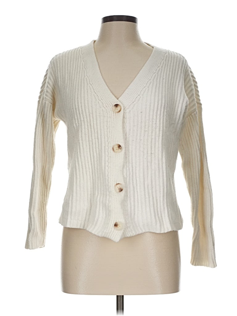 Pre-owned Assorted Brands Cardigan Sweater In Ivory