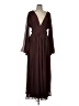Boohoo 100% Polyester Brown Burgundy Cocktail Dress Size 10 - photo 1