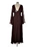 Boohoo 100% Polyester Brown Burgundy Cocktail Dress Size 10 - photo 2