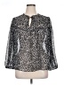 Banana Republic 100% Polyester Animal Print Silver Long Sleeve Blouse Size XL - photo 1