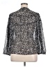 Banana Republic 100% Polyester Animal Print Silver Long Sleeve Blouse Size XL - photo 2