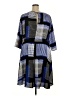 Lane Bryant 100% Polyester Plaid Blue Casual Dress Size 18/20 - photo 2