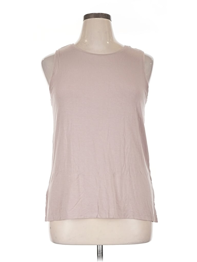 Pre-owned Adrienne Vittadini Sleeveless T-shirt In Tan