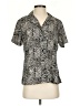 Elementz 100% Polyester Animal Print Gray Short Sleeve Blouse Size S - photo 1