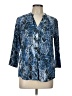 Faded Glory Animal Print Blue 3/4 Sleeve Blouse Size L - photo 1