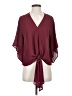 Adrienne 100% Polyester Burgundy 3/4 Sleeve Blouse Size S - photo 1