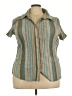 Assorted Brands Stripes Green Short Sleeve Blouse Size 22 - 24 - photo 1