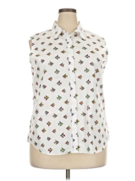 Lands' End Sleeveless Button Down Shirt