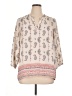 Lucy & Laurel 100% Polyester Paisley Ivory 3/4 Sleeve Blouse Size XL - photo 1