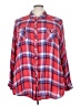 Torrid Plaid Red Long Sleeve Button-Down Shirt Size 5X Plus (6) - photo 1